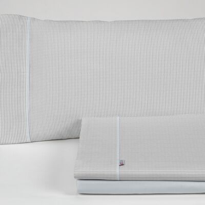 Completo lenzuola Greta color perla - 150 letto (4 pezzi) - 100% cotone - 200 fili. Peso: 125