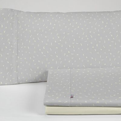 Pearl color Iber sheet set. 180 cm bed. 4 pieces
