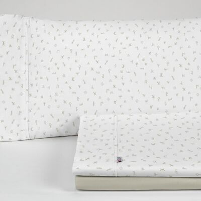 Iber stone-colored sheet set. 160 cm bed. 4 pieces
