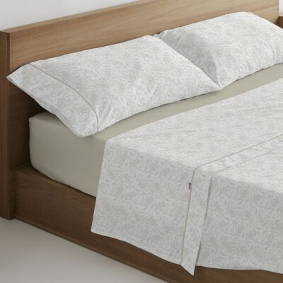 Stone-colored Lara sheet set. 180 cm bed. 4 pieces
