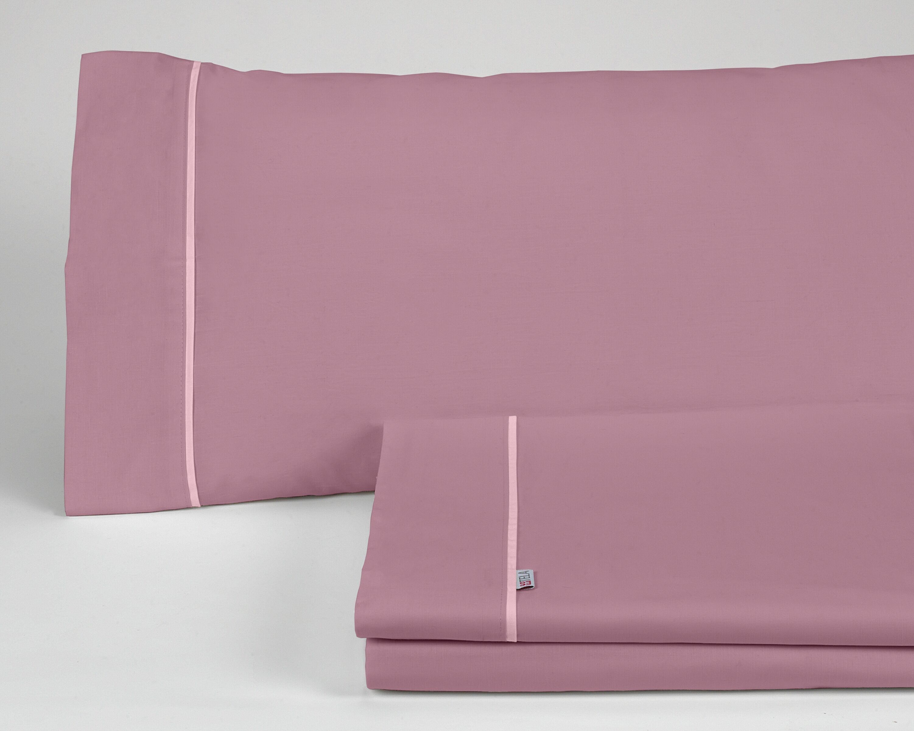 Juego de sábanas liso color cuarzo - Cama de 135/140 (3 piezas) - 50% algodón / 50% poliéster - 144 hilos. Gramage: 115