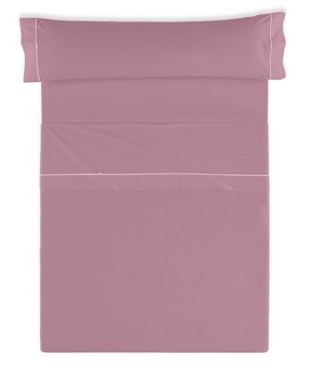 Parure de draps unis couleur quartz - Lit 90 (3 pièces) - 50% coton / 50% polyester - 144 fils. Poids : 115 2