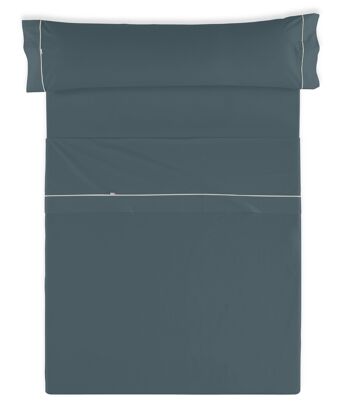 Parure de draps uni gris - Lit 105 (3 pièces) - 50% coton / 50% polyester - 144 fils. Poids : 115 2