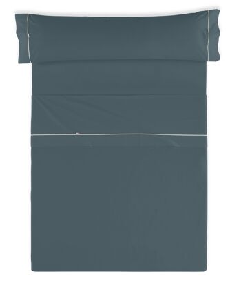 Parure de draps uni gris - Lit 90 (3 pièces) - 50% coton / 50% polyester - 144 fils. Poids : 115 2