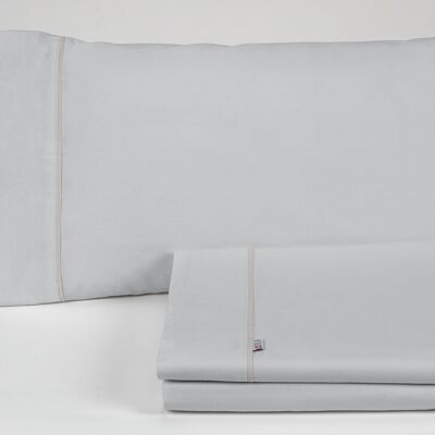 Juego de sábanas liso color perla - Cama de 105 (3 piezas) -50% algodón / 50% poliéster - 144 hilos. Gramage: 115