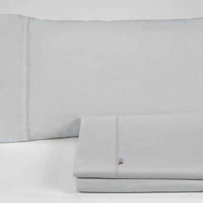 Parure de draps uni perles - Lit 135/140 (3 pièces) - 50% coton / 50% polyester - 144 fils. Poids : 115