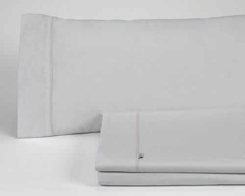 Juego de sábanas liso color perla - Cama de 150 (3 piezas) -50% algodón / 50% poliéster - 144 hilos. Gramage: 115