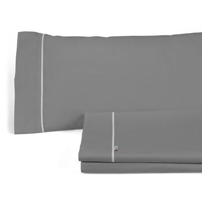 Juego de sábanas liso color titanio.  Cama de 150 cm. 3 piezas