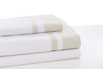 Parure de draps Marbella os blanc - lit 105 (3 pièces) - 100% coton - 200 fils. Poids : 125 2