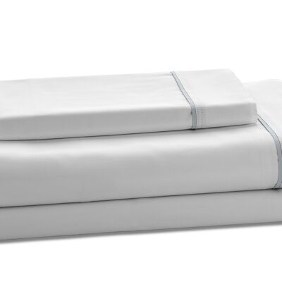 White-pearl satin sheet set - 90 bed (3 pieces) - 100% cotton - 300 threads. Weight: 118