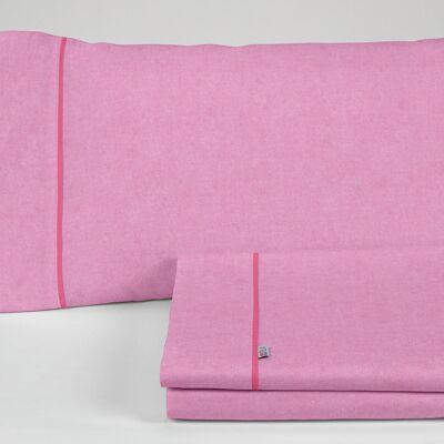 Bettlakenset der Alba-Serie in der Farbe Chicle – Bett 135/140 (3 Stück) – 50 % Baumwolle / 50 % Polyester – 144 Fäden