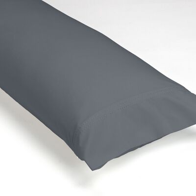 Pack of 2 ash-colored organic cotton pillowcases. Double stitched finish.