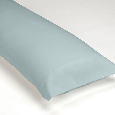 Pack de 2 fundas de almohada de algodón orgánico color hielo. Acabado en vainica.