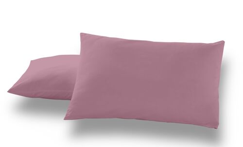 Pack de dos fundas de almohada color cuarzo - 50x80 cm - 50% algodón / 50% poliéster - 144 hilos - Cierre en tapa y solapa. Gramage: 115