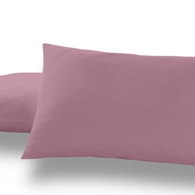 Pack de dos fundas de almohada color cuarzo - 50x80 cm - 50% algodón / 50% poliéster - 144 hilos - Cierre en tapa y solapa. Gramage: 115
