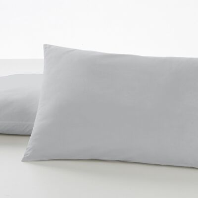 Pack de dos fundas de almohada color perla - 50x80 cm - 50% algodón / 50% poliéster - 144 hilos - Cierre en tapa y solapa. Gramage: 115