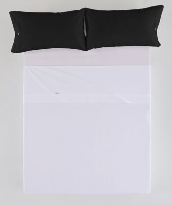 Lot de deux taies d'oreiller noires - 45x95 cm - 50% coton / 50% polyester - 144 fils. Poids : 115 2