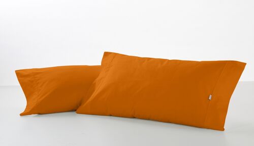 Pack de dos fundas de almohada color ocre - 45x95 cm - 50% algodón / 50% poliéster - 144 hilos. Gramage: 115