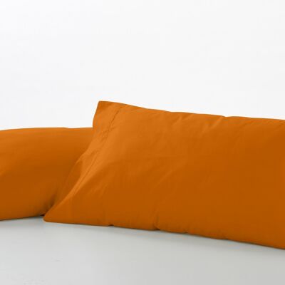 Pack de dos fundas de almohada color ocre - 45x95 cm - 50% algodón / 50% poliéster - 144 hilos. Gramage: 115