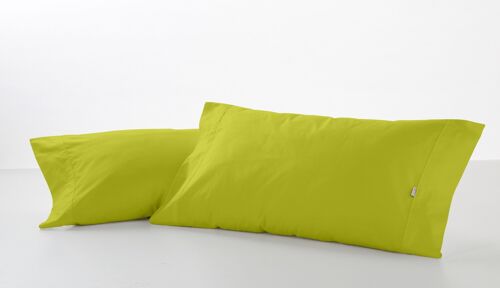 Pack de dos fundas de almohada color pistacho - 45x95 cm - 50% algodón / 50% poliéster - 144 hilos. Gramage: 115