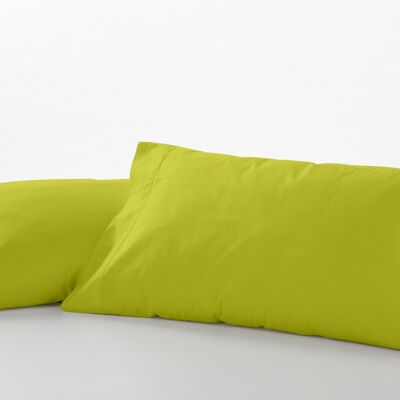 Pack de dos fundas de almohada color pistacho - 45x95 cm - 50% algodón / 50% poliéster - 144 hilos. Gramage: 115