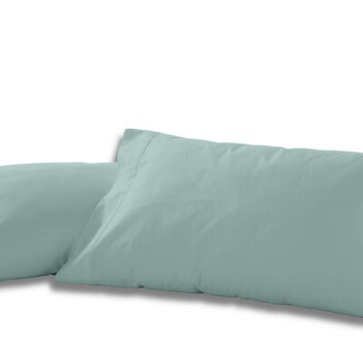 Lot de deux taies d'oreiller en coton aqua - 45x95 cm - 100% coton - 144 fils. Poids : 115