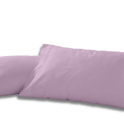 Pack de dos fundas de almohada de algodón color malva - 45x95 cm - 100% algodón - 144 hilos. Gramage: 115