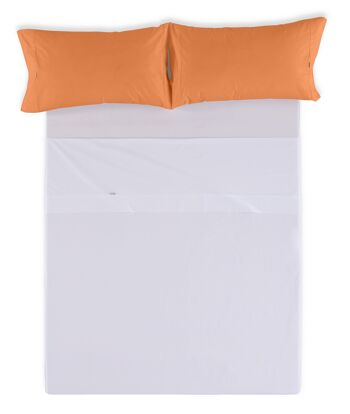 Lot de deux taies d'oreiller en coton couleur mangue - 45x95 cm - 100% coton - 144 fils. Poids : 115 2