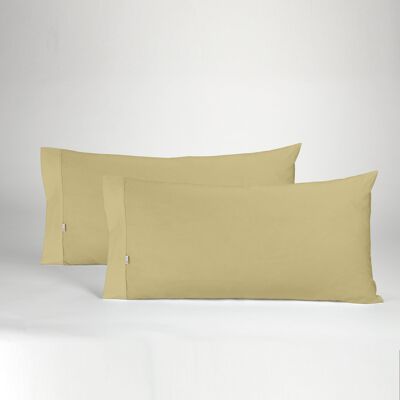 Pack de dos fundas de almohada, color arena. 45x80 cm