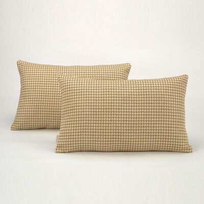 Pack of two ocher Beret cotton cushion covers. Invisible zipper.