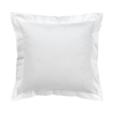 Pack of two white organic cotton cushion covers. Double stitched finish.