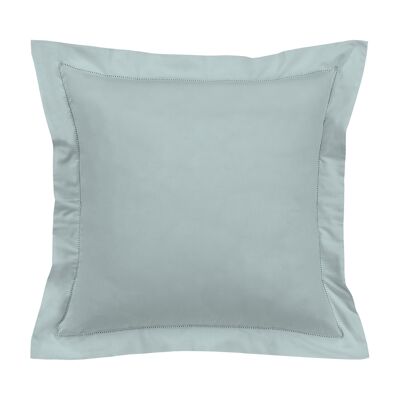 Pack of two ice-colored organic cotton cushion covers. Hemstitch finish.