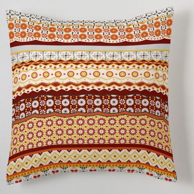 PACK OF SIENA CUSHION COVERS - 2 PRINTED COVERS OF 50X50 CM AND 2 PLAIN OCHER COLOR OF 50X75 CM
