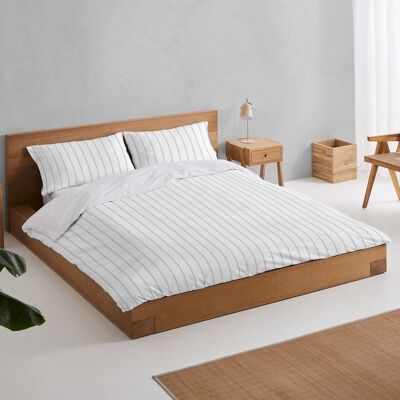 Rita. Conjunto de funda nórdica y funda(s) de almohada de percal color perla. Cama de 105 cm. 2 piezas