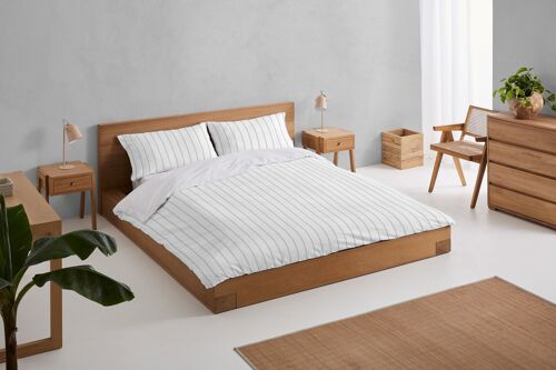 Rita. Conjunto de funda nórdica y funda(s) de almohada de percal color perla. Cama de 135/140 cm. 2 piezas