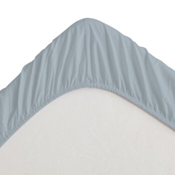 Drap-housse 100% coton couleur aluminium. Lit 90 (hauteur 30 cm) 3