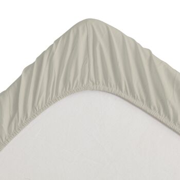 Drap-housse 100% coton couleur sable. Lit 150 (hauteur 30 cm) 3