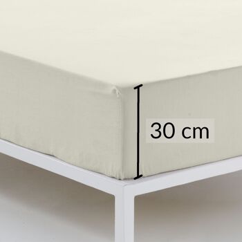 Drap-housse blanc lys 100% coton. Lit 150 (hauteur 30 cm) 2