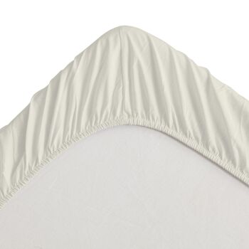 Drap-housse blanc lys 100% coton. Lit 150 (hauteur 30 cm) 3