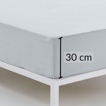 Drap-housse 100% coton gris arctique. Lit 180 (hauteur 30 cm) 2