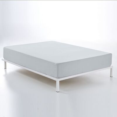 Lenzuolo con angoli in cotone 100% grigio artico. Letto 90 (altezza 30 cm)