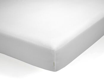 Drap-housse blanc en coton biologique. Lit de 180 cm. 1