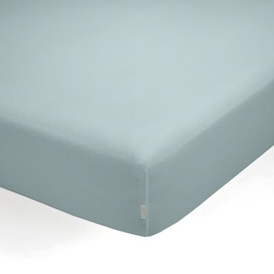 Drap-housse en coton biologique couleur glace. Lit de 160 cm.
