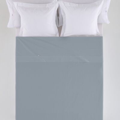 DRAP DE DESSUS coloris acier - Lit 135/140 100% coton - 200 fils. Poids : 125