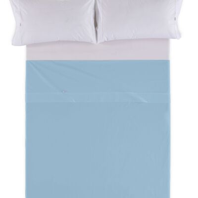 Oberlaken in himmelblauer Farbe – Bett aus 105 % 100 % Baumwolle – 144 Fäden. Gewicht: 115