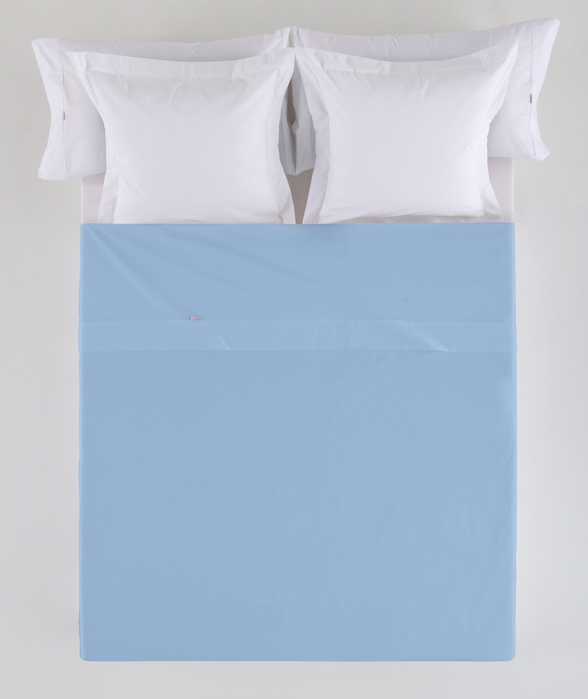 CALA PLAIN COMBI TOP SHEET IN LIGHT BLUE COLOR - 180 CM BED - 100% COTTON - 144 THREADS
