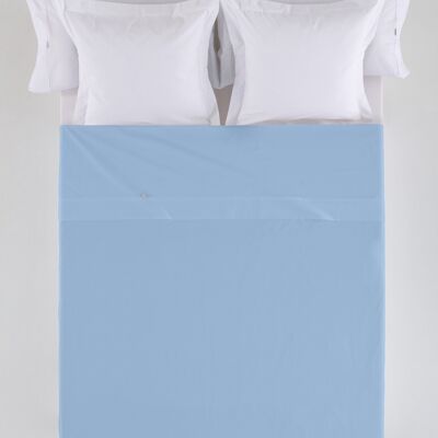 CALA PLAIN COMBI TOP SHEET IN LIGHT BLUE COLOR - 180 CM BED - 100% COTTON - 144 THREADS