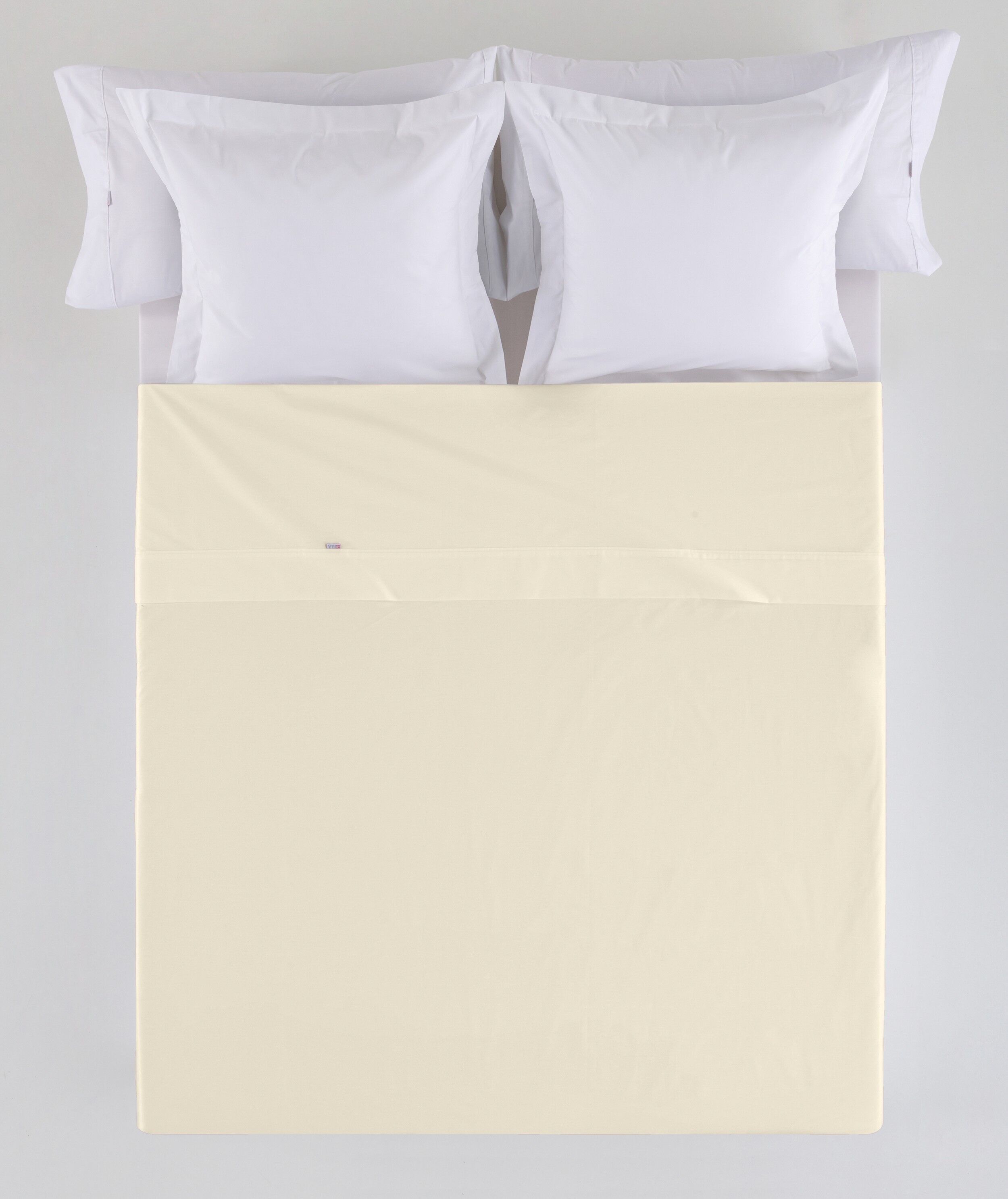 CALA CREAM COLOR COMBI FLAT SHEET - 135 CM BED - 100% COTTON - 144 THREADS