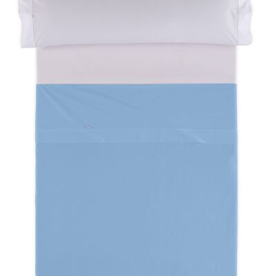 Hellblaues Oberlaken – Bettlaken 150/160, 50 % Baumwolle / 50 % Polyester – 144 Fäden. Gewicht: 115