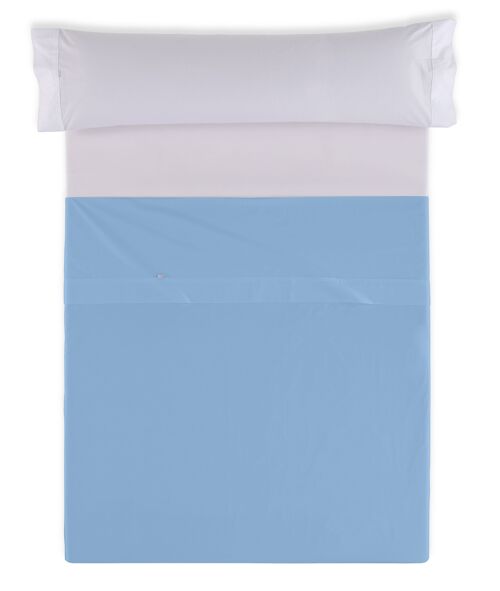 Sábana SABANA ENCIMERA color azul claro - Cama de 180 50% algodón / 50% poliéster - 144 hilos. Gramage: 115